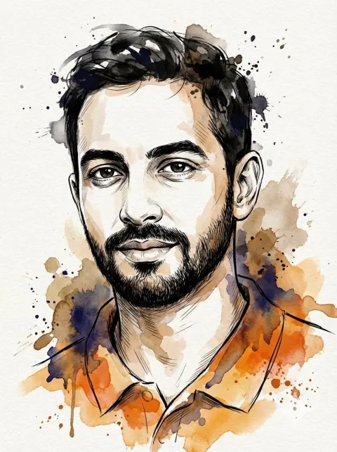 Ink Splash Portrait Art
