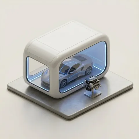 Minimalist 3D Isometric Showroom