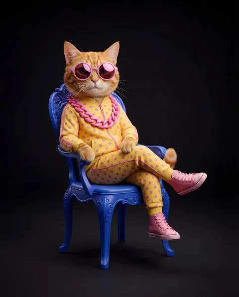 Stylish Anthropomorphic Cat Fashion Shoot