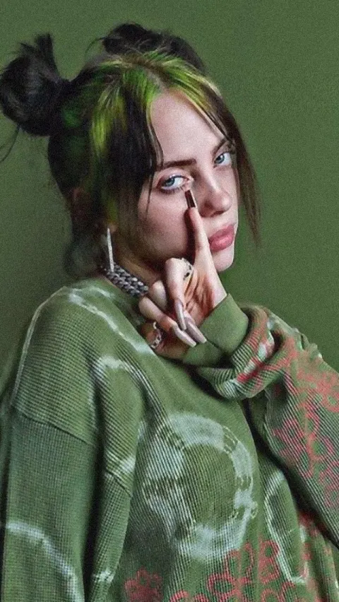 Neon Green Alt-Pop Girl Portrait