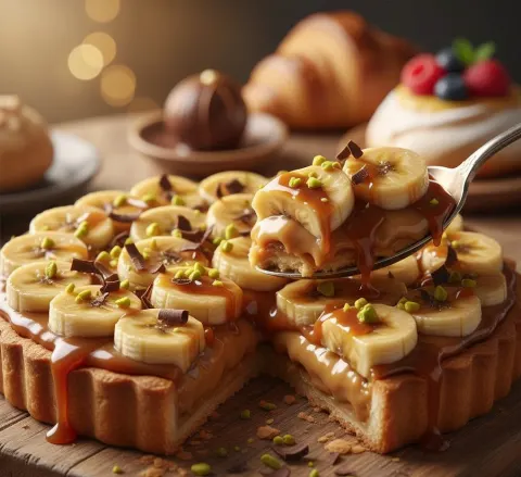 Banana Caramel Tart Close-Up