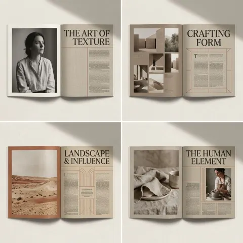 Earth Tone Editorial Magazine Spread Concept