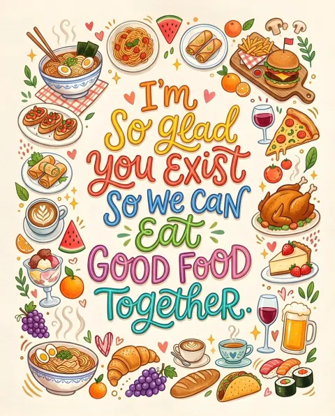 Warm Food And Love Illustration