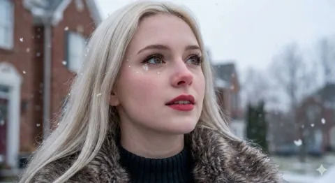 Winter Fashion Portrait in Snow