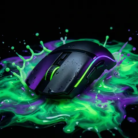 Glowing Bioluminescent Liquid Splash