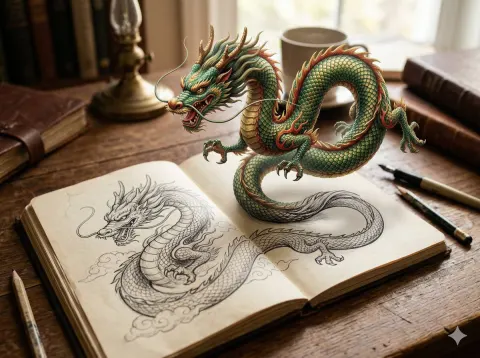 Eastern Dragon Comes Alive From Paper
