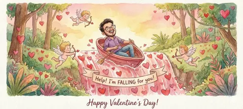 AI Dreamy Valentine Watercolor Card