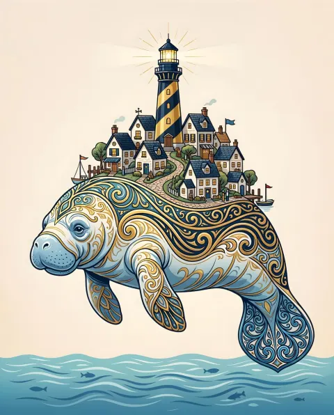 Manatee Carrying Dream Village