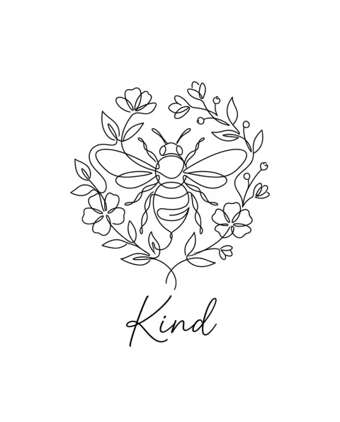 Minimalist Bee Line Art Design