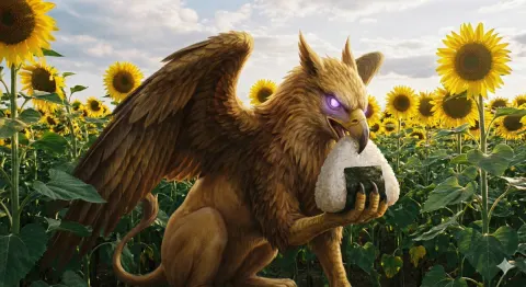 Rice Ball Gryphon Sunflower Field