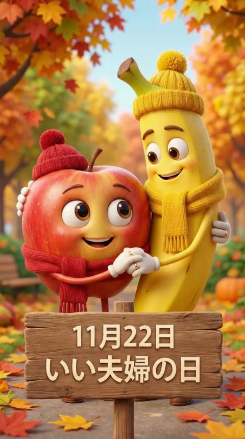 Apple Banana Personified Couple