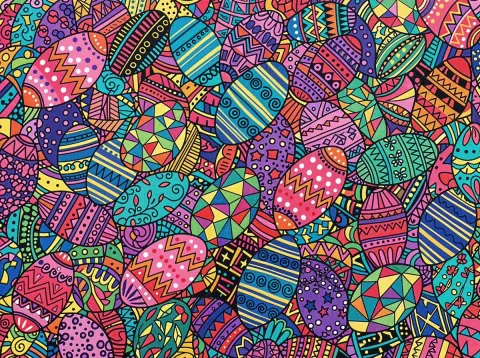 Vibrant Abstract Geometric Oval Patterns