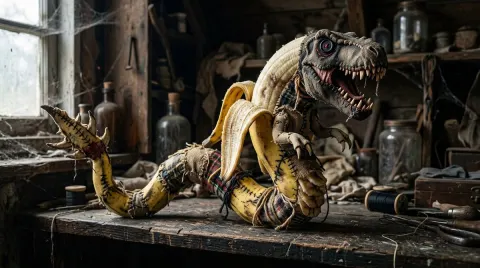 Banana T-Rex Serpent Rag Doll