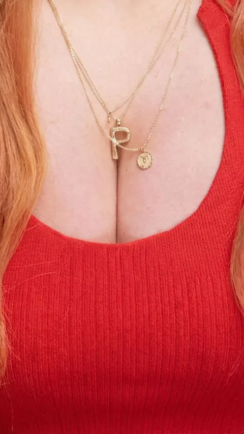 Layered Gold Necklaces Close-Up