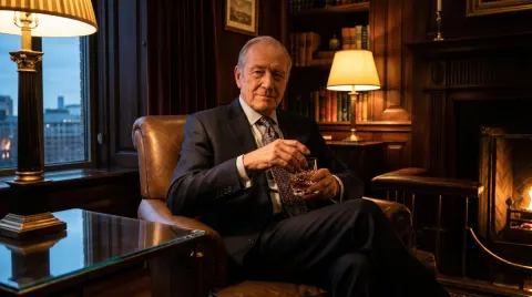 Sophisticated Villain Sipping Whiskey