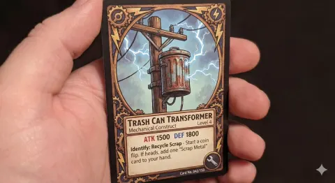 Pole Transformer Trading Card Style