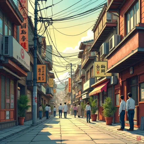 Golden Hour Manga Street Alive With Crowds
