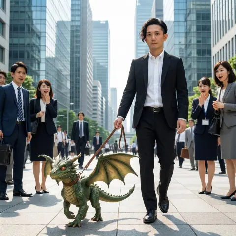 Dragon Strolling Downtown