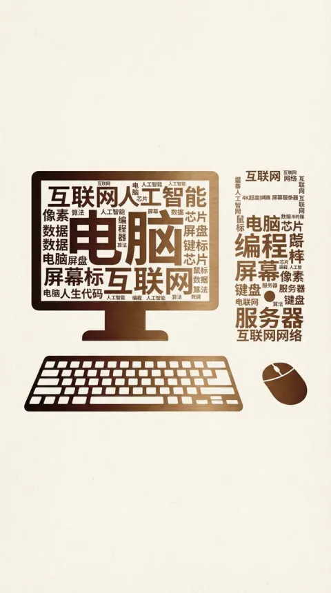 Creative Chinese Text Computer Poster