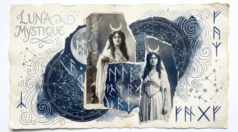 Mysterious Lunar Goddess Collage