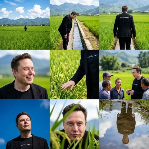 Chinese Rural Fields Nine Grid Art
