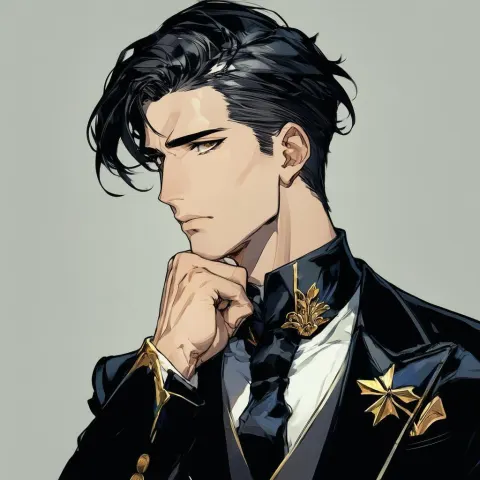 Sigma Male Anime Portrait With Nordic Crown