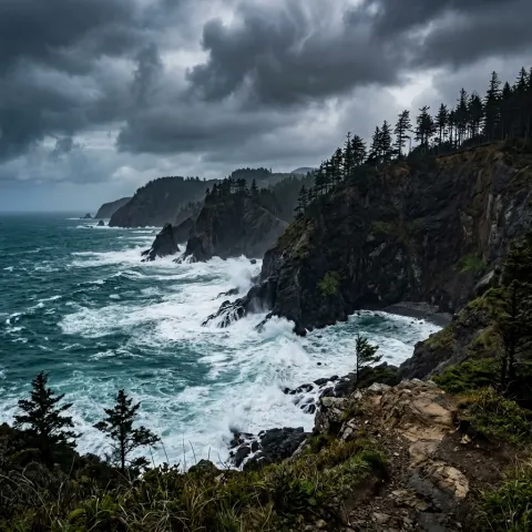Stormy Cliffs Turquoise Fury