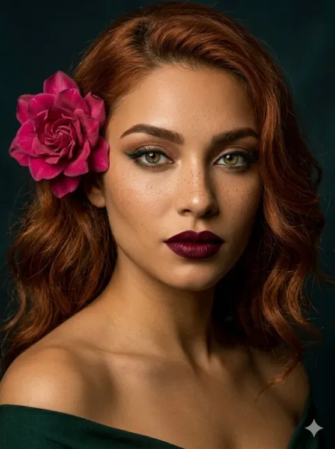 Striking Auburn Hair Studio Portrait
