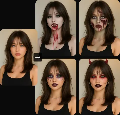 Halloween Devil Makeup Transformation