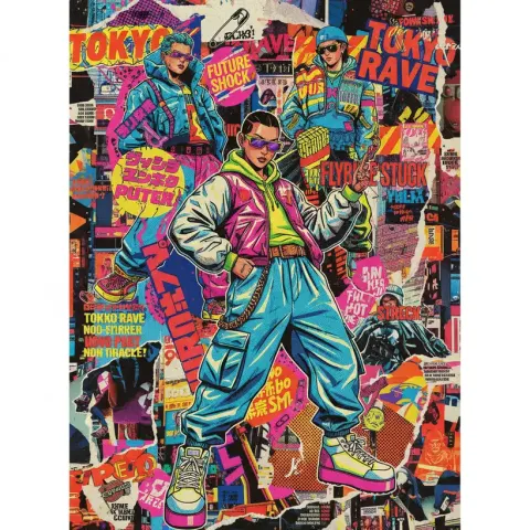 Tokyo Street Punk Collage Vibe