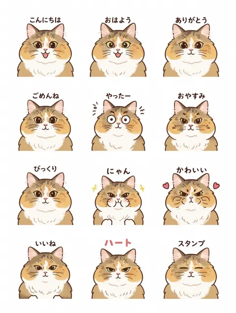 12 Cute Cat LINE Stickers
