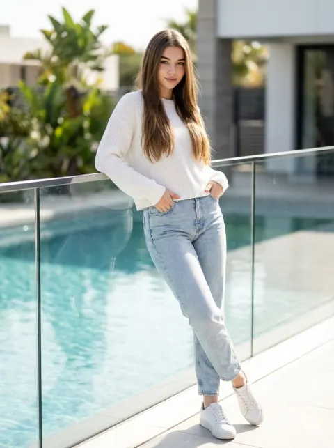 Stylish Poolside Portrait