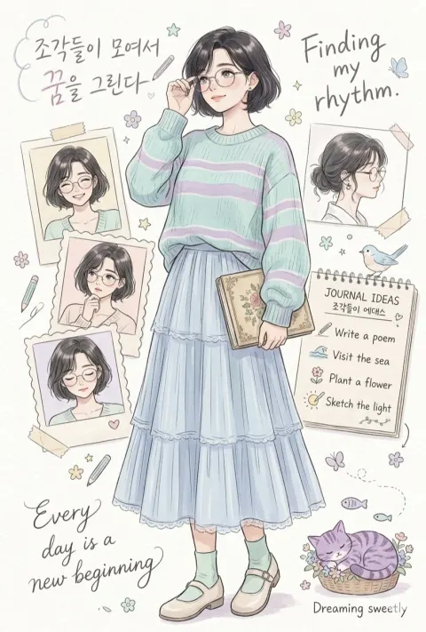 Dreamy Journal Girl Art