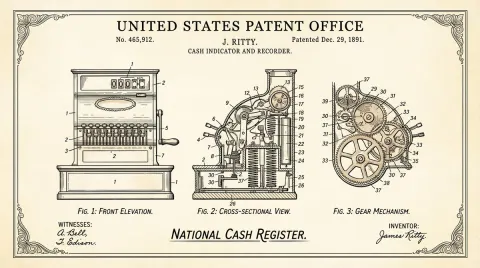 Vintage Mechanical Patent Illustration