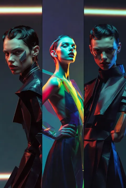 Bold Avant-Garde Fashion Triptych