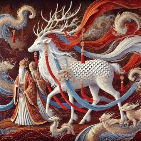 Ethereal White Deer with Mystical Aura