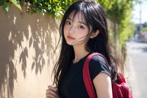 Japanese Girl Sunlit Portrait