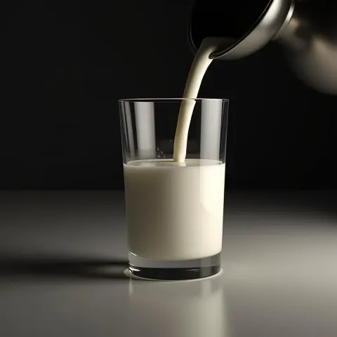 Milk Pouring Into Glass in Dramatic Chiaroscuro