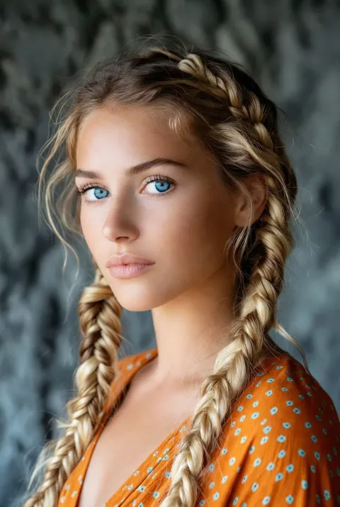 Golden Braids Cinematic Portrait