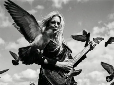 Pigeons Swarm Guitarist