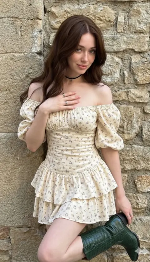 Bohemian Floral Dress Portrait