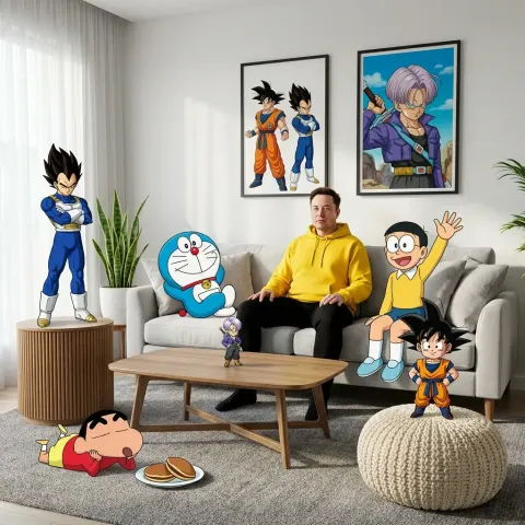 Anime Characters Invade Real Living Room