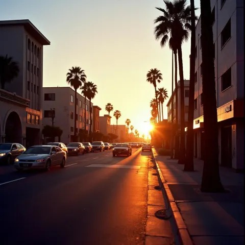 Downtown Los Angeles Sunrise on Velvia Film