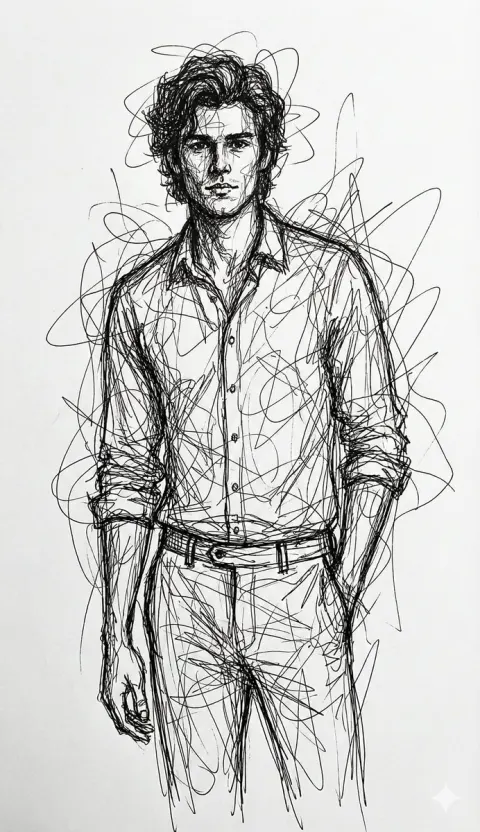 Abstract Chaotic Graffiti Portrait Art