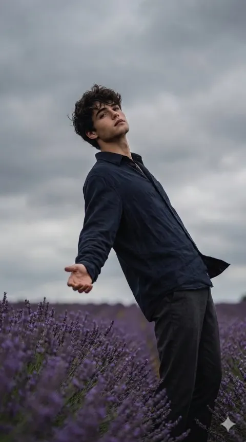 Wind Embrace in Flower Field