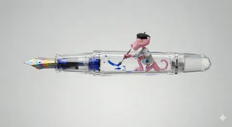 Pink Panther Inside Crystal Pen