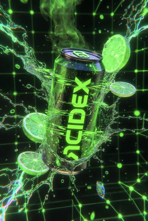 Neon Energy Drink Floating
