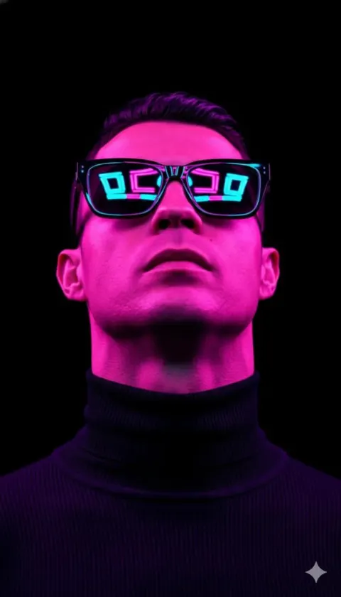 Cyberpunk Neon Sunglasses Portrait