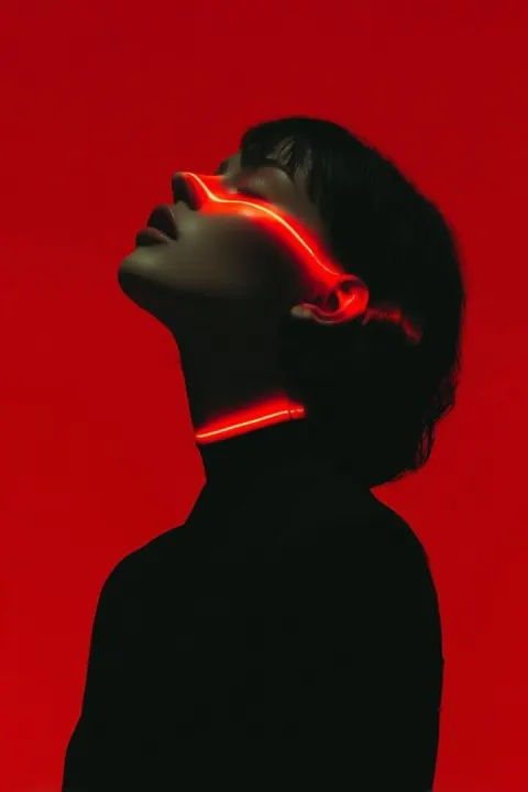 Neon Blood Cyberpunk Portrait