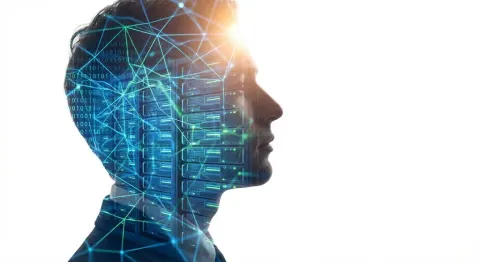 AI Engineer Double Exposure Future Vision